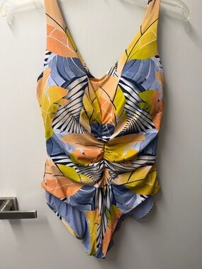 Tropical Twist One-Piece Swimsuit in Yellow & Blue